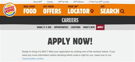Job opportunities. . Burger king application near me